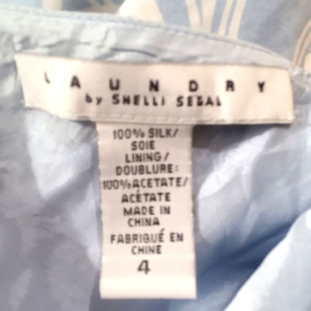 Laundry by Shelli Segal Silk Strapless Bow Asymmetrical Dress Size 4 Blue - Picture 8 of 8